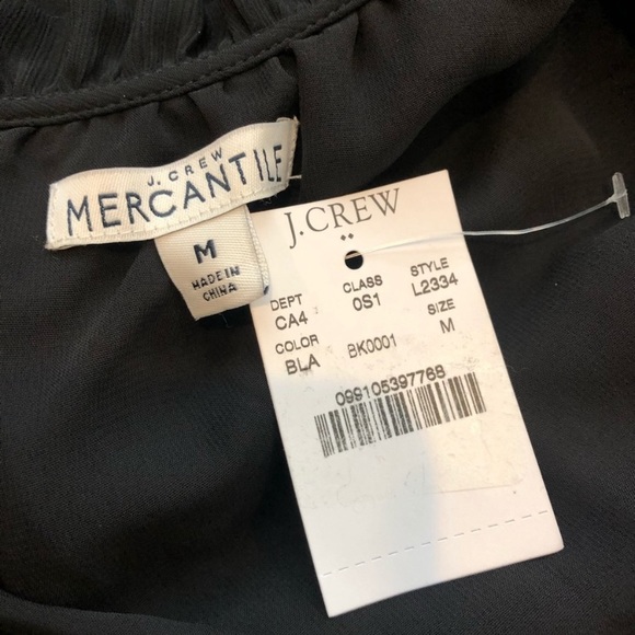 J.Crew Mercantile Long Sleeve Black Tie Front Dress NWT - Picture 8 of 8